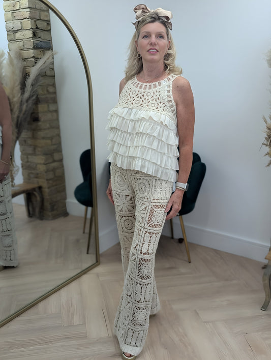 Ruby ruffle crochet co ord